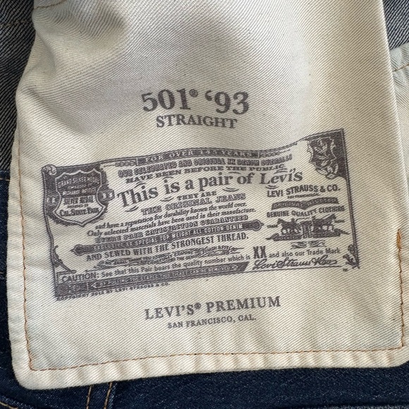 Levi’s 501 ‘93 Premium Shorts Men’s  36 Button Fly Raw Hem 90s Grunge Skater - Picture 10 of 12